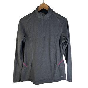 C9 by Champion Women 1/4 Zip Long Sleeve Athletic Top Gray M Activewear Athletic